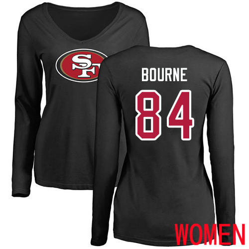 San Francisco 49ers Black Women Kendrick Bourne Name and Number Logo #84 Long